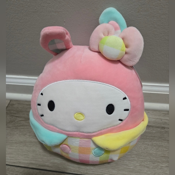Squishmallows Hello Kitty Easter Bunny Plush Toy Sanrio Kellytoy Pink 10" Gift - Picture 5 of 7